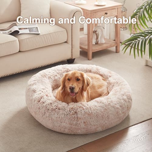 36 inches Faux Fur Fluffy Donut Dog Bed - Image 2
