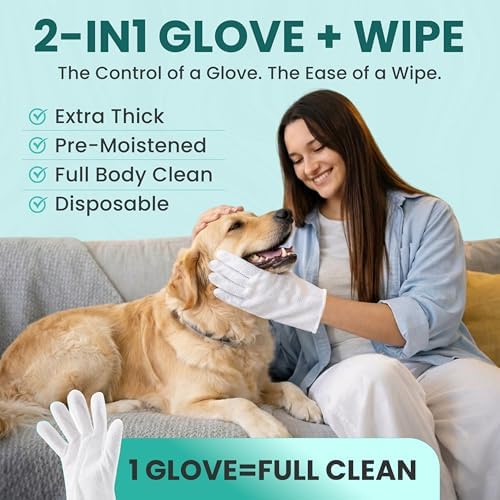 Hypoallergenic Pet Glove Wipes for Dogs & Cats - Image 3