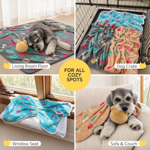 Luciphia 1 Pack 3 Blankets Fluffy Premium Fleece Pet Blanket Flannel Paw - Image 6