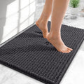 OLANLY Thick Chenille Small Bathroom Rugs Mats 24x16, Dark Grey by OLANLY