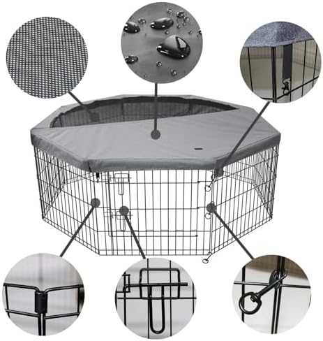 PETIME Foldable Metal Dog Exercise Pen/Pet Puppy Playpen Kennels Yard Fence - Image 2