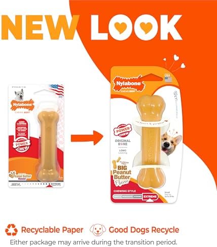 Nylabone Power Chew Original Bone Chew Toy, Peanut Butter Flavor - Image 2