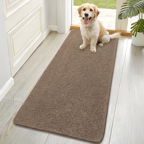 OLANLY Dog Door Mat for Muddy Paws 70x32, Super Absorbent Chenille Mud Mat by OLANLY