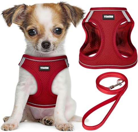 No Pull Dog Puppy Harness and Leash Set Reflective Mesh Vest Small by YIMEIS