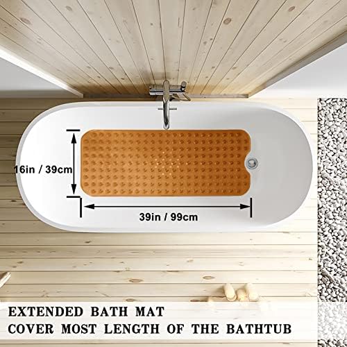 Bathtub and Shower Mats, Extra Long Non-Slip Bath Tub Mat 39 x 16 Inch - Image 4