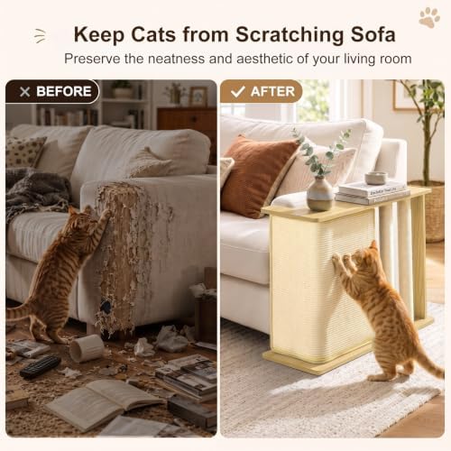 Cat Corner Side Table Scratcher, 3-in-1 Sofa Protector from Cat Claws - Image 2