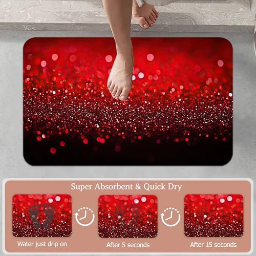 Diatomaceous Earth Bath Mat, Glitter Non-Slip Thin Absorbent Fast Drying Easy - Image 3