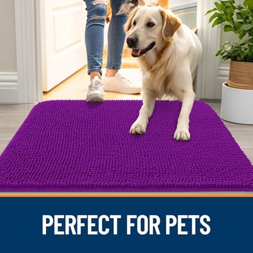 OLANLY Dog Door Mat for Muddy Paws 70x24, Super Absorbent Chenille Mud Mat - Image 6