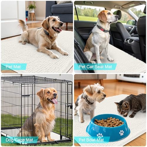 OLANLY Dog Door Mat for Muddy Paws 30x17, Super Absorbent Chenille Mud Mat - Image 7
