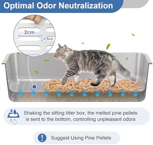 2PACK Stainless Steel Sifting Litter Box - Image 3