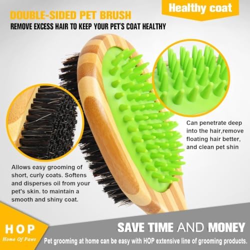 Short Hair Dog Brush for Detangling and Shedding Coats, Silicone Pet Brushing - Image 3