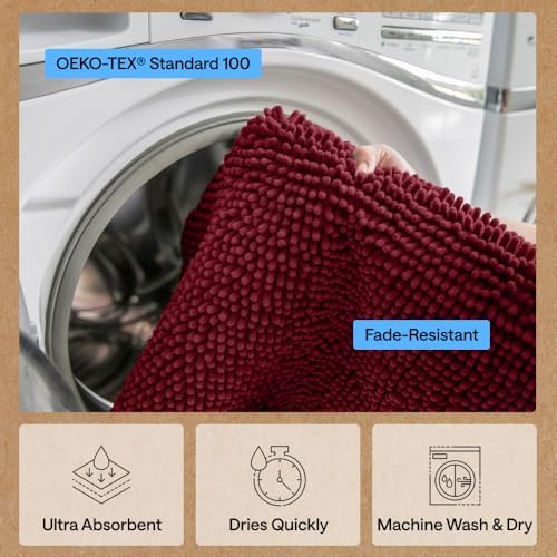 GORILLA GRIP SoakSTOPPER Dog Door Mat, Machine Wash and Dry, 24x17 Burgundy - Image 6