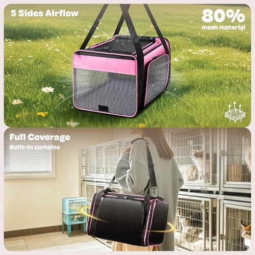 Top and 2 Sides Expandable Cat Carrier 18x11x11 TSA Airline Approved - Image 3