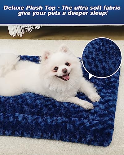 Exsnugy Washable Dog Bed Mat Large Size Fluffy Pet Crate Pad 42x28 XL - Image 2