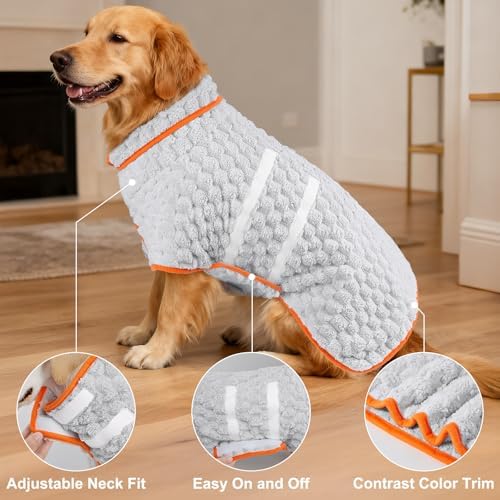 Glittme Dog Bathrobe, Super Absorbent Fleece Drying Robe - Image 5