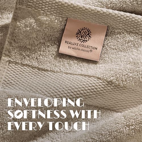 Wealuxe Taupe Washcloths 12x12 Inch - Image 3