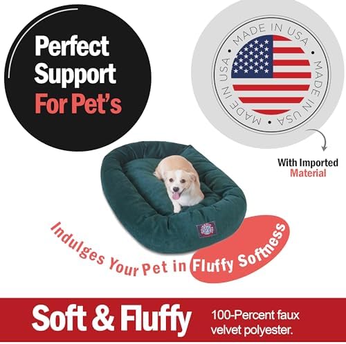 Majestic Pet 32 Inch Micro Velvet Calming Dog Bed Washable – Cozy Soft Round - Image 2