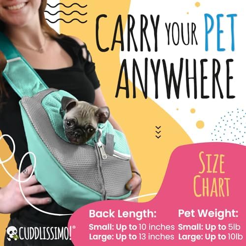Cuddlissimo Small Dog Sling Carrier, Pet Cat Sling, Puppy Pouch - Image 3