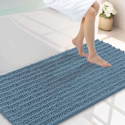 Smiry Bathroom Rugs 45X27, Extra Soft Rubber Backing Chenille Bath Mats by Smiry