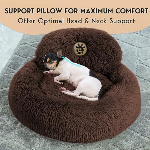 PetJett Calming Dog Bed for Small Dogs – 23" Donut Dog Beds, Anti-Slip & - Image 2