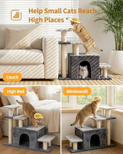 Aechonow 4-Tier Cat Stairs for High Bed - Image 3