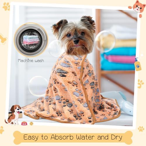 Tatuo 12 Pcs 41x30 in Puppy Dog Blankets Fleece Cat Pet Blankets Soft Warm - Image 5