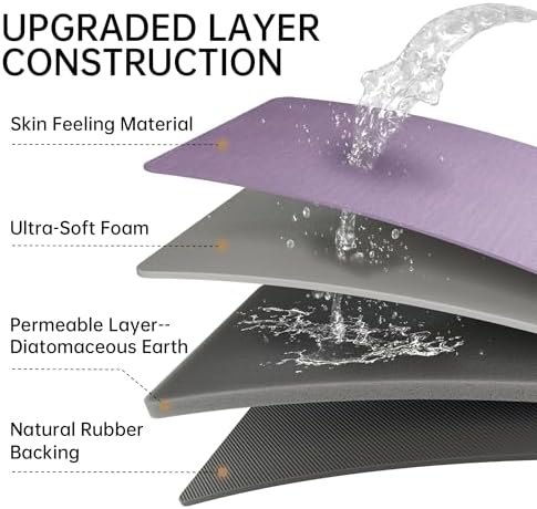 Mecko Bath Mat Ultra Thin Lavender Purple - Image 6