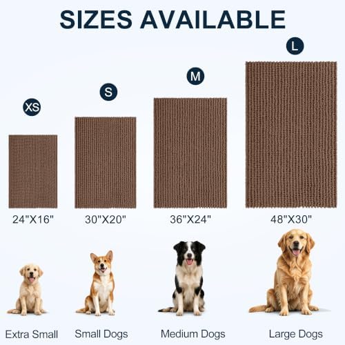Smiry Dog Door Mat for Muddy Paws 24x16, Ultra Absorbent Chenille Doormat - Image 2