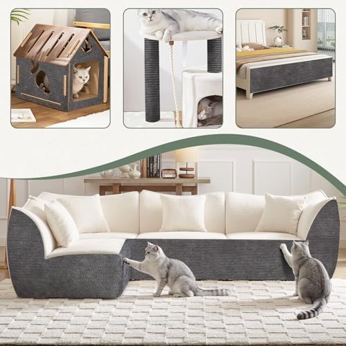 SEPAZON Cat Scratching Carpet Mat, Self-Adhesive Couch Furniture Protector - Image 2