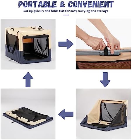 PETSFIT 36" Soft Portable Dog Crate – Patented Spiral Sturdy Frame, Collapsible - Image 6