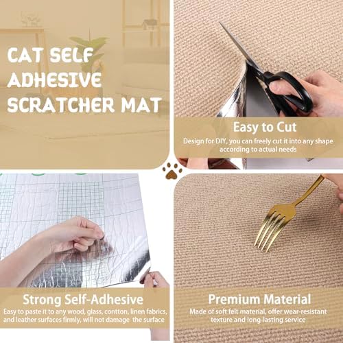 LSGCQ Cat Scratch Mat Self Adhesive Cat Scratch Furniture Protector - Image 3