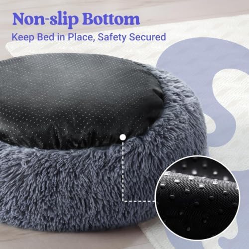 rabbitgoo Calming Cat Beds for Indoor Cats, 27 inches, Dark Grey - Image 7