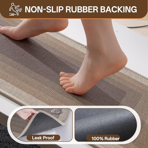 Bath Mat Non Slip, Quick Dry Bathroom Rug Under Door - Image 4