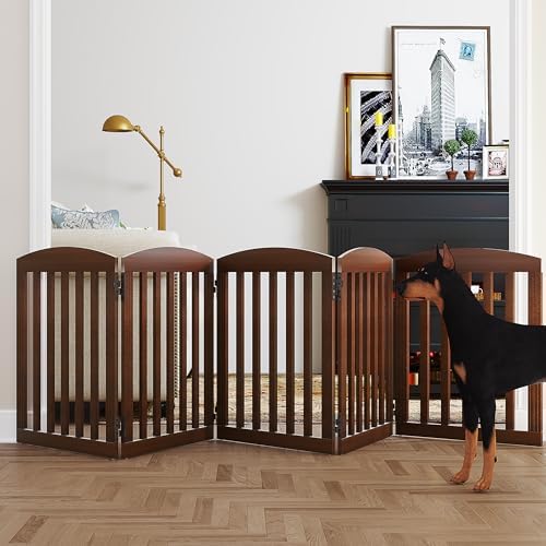 SPIRICH Wooden Freestanding Foldable Dog Gate by SpirichLLC