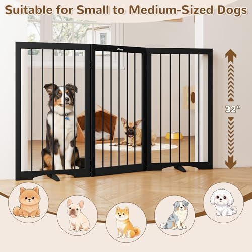 32" Extra Tall Free Standing Dog Gate Indoor, Foldable Pet Gate - Image 2