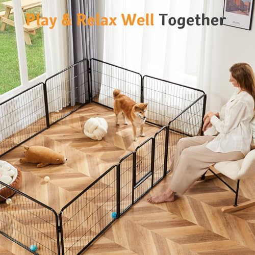 NEWBULIG Dog Playpen Indoor 12 Panels 24 Inch, Metal Outdoor Dog Fence Pen - Image 2