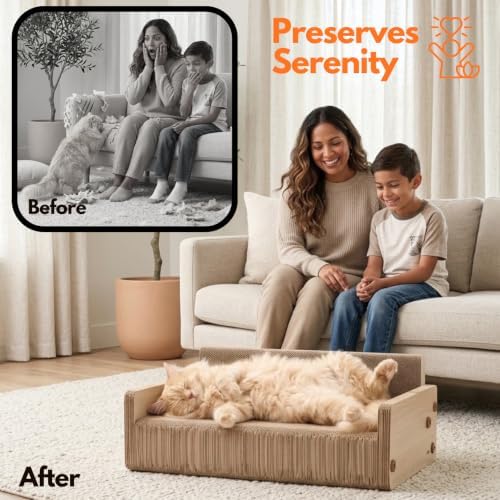 Cat Scratcher Lounge Chair – Horizontal Large Cat Scratcher Bed, Cardboard Cat - Image 6