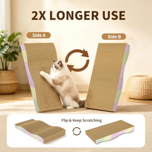 Cat Scratching Board 2-Pack, Reversible Cat Scratcher Pad - Image 4