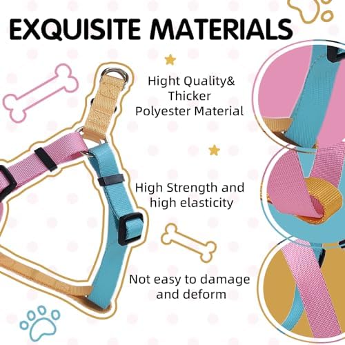 Tri-Color Harness for Medium Dog, Adjustable Step-in Design No Pull Dog Harness - Image 5
