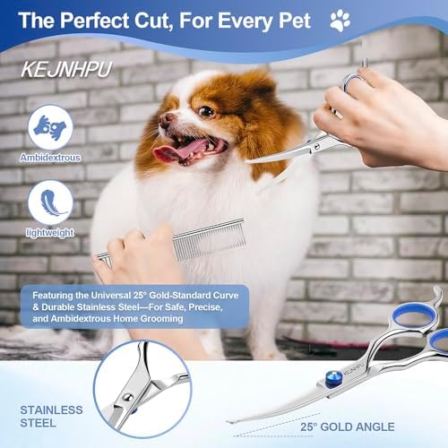 Professional Dog Grooming Kit 6.8 Inches, Curved Dog Grooming Scissors - Image 6