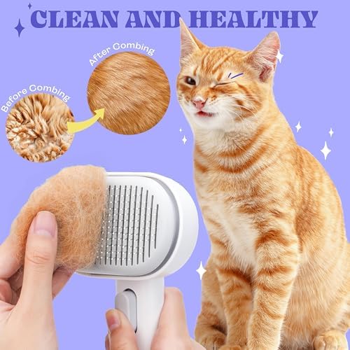 Cat Steam Brush, 3 in 1 Pet Hair Removal Tool, Self Cleaning Steamy Cat Brush - Image 4