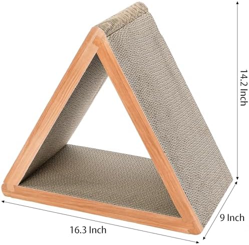 Nicunom 3-Sided Vertical Cat Scratching Post, Cat Scratcher Foldable, Triangle - Image 2
