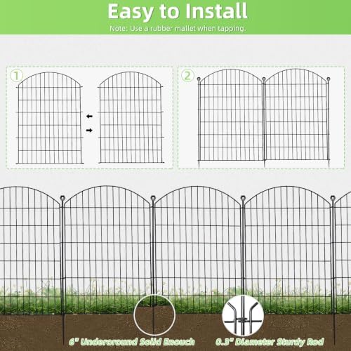 Decorative Garden Fence, 40in x 12ft No Dig Fence - Image 3