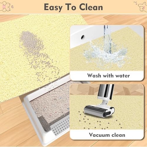 Bohemian Kitty Litter Mat 24"x17", Non-Slip Litter Box Mat, Washable Cat Litter - Image 5