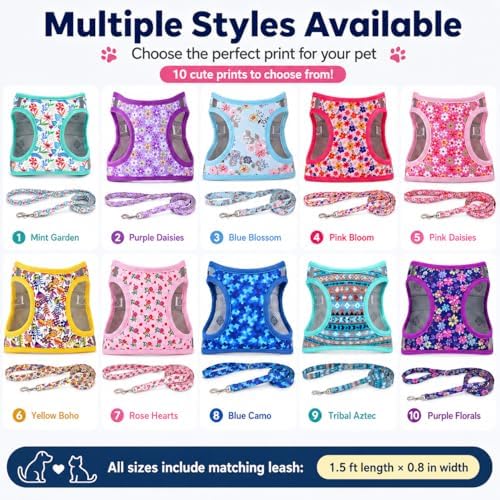 Step in Boy Dog Harness Leash Set- All Weather Reflective No-Pull Padded Mesh - Image 5