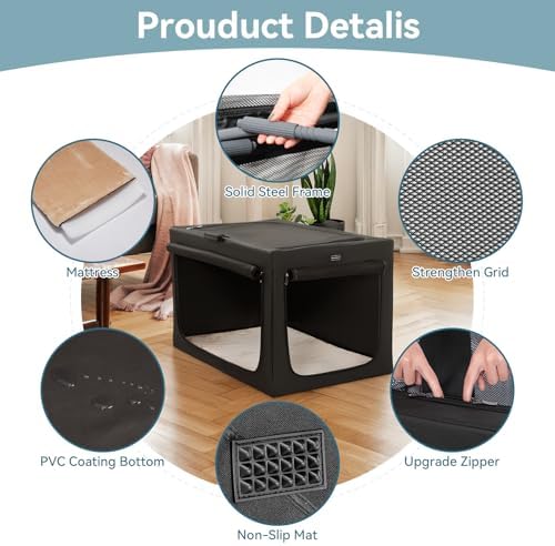 PETSFIT Portable Dog Crate for Large Dogs, – 40" Soft Dog Travel Crates - Image 6