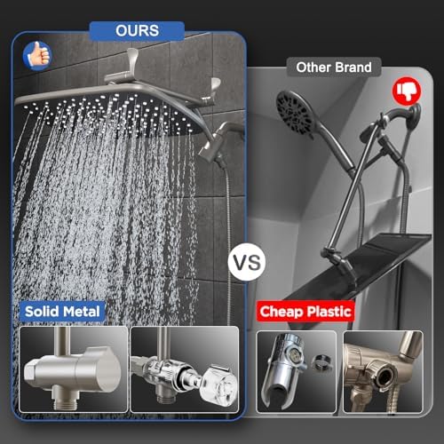 Veken Brushed Nickel 11.8" Shower Head - Image 7