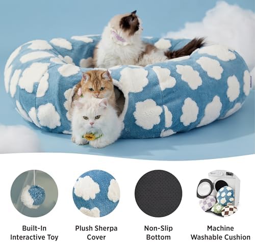 Lesure Donut Cute Jacquard Large Cat Tunnel Bed Kitten Toys - Image 3