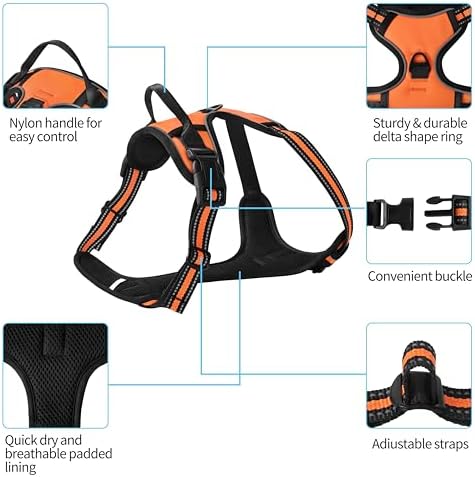 Orange No-Pull Dog Harness - Image 2