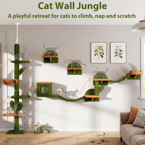 Cactus Floor-to-Ceiling Cat Tree, Adjustable Height - Image 7